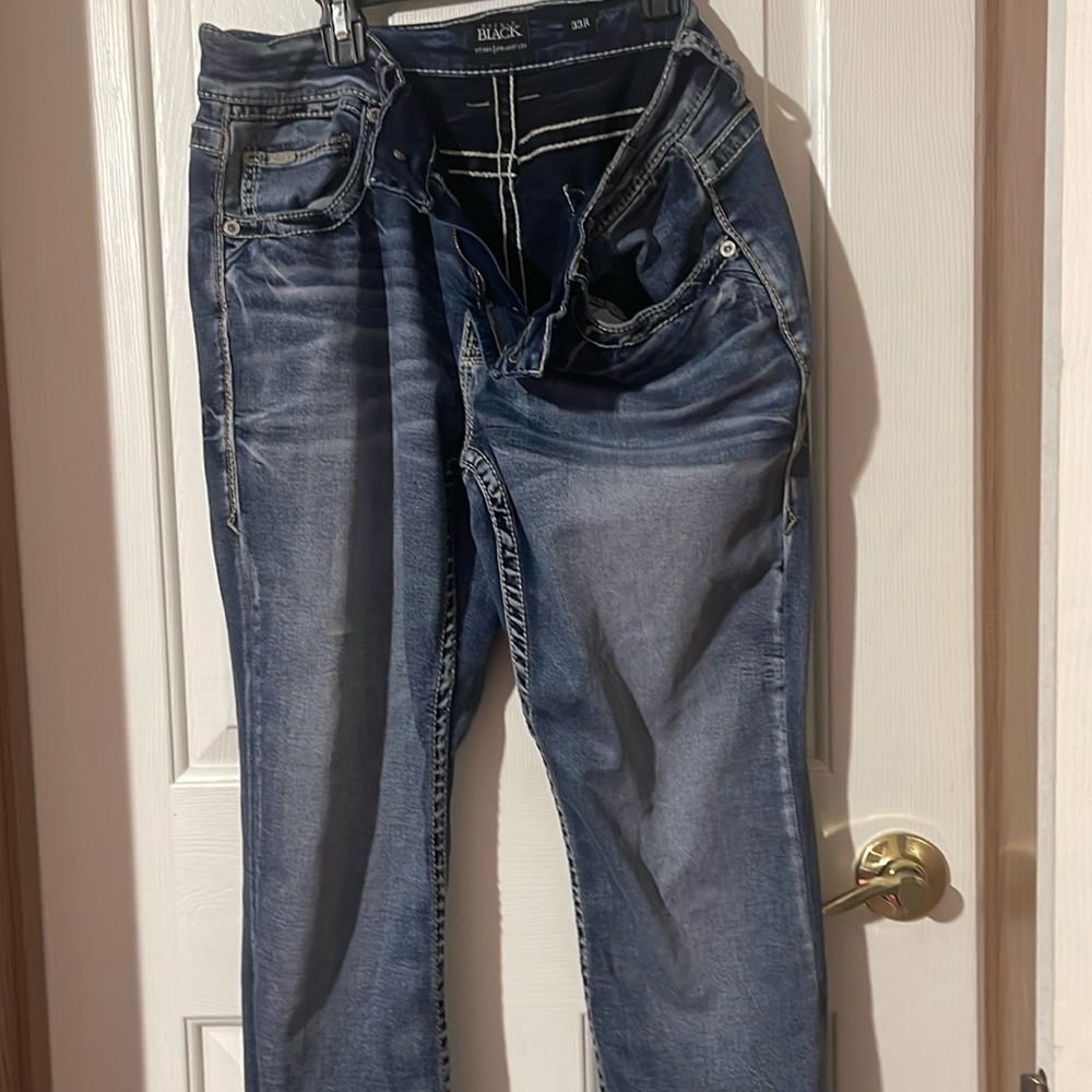 Buckle Black straight leg jean men’s